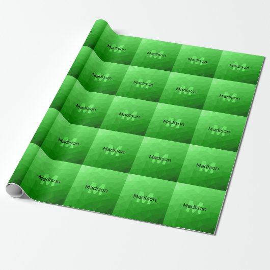 Lite green gradient geometry mesh patroon mesh pat cadeaupapier (Uitgerold)