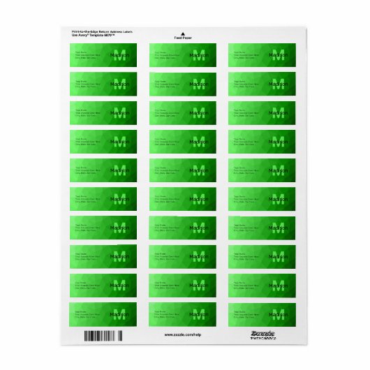 Lite green gradient geometry mesh patroon mesh pat etiket (Full Sheet)