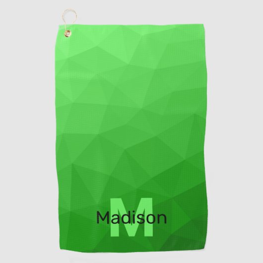 Lite green gradient geometry mesh patroon mesh pat golfhanddoek (Voorkant)
