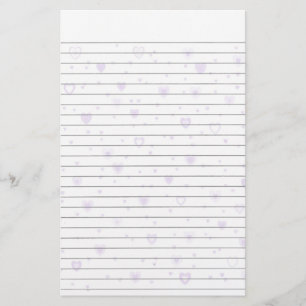 Lite Paarse harten Linde Stationery Briefpapier