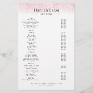 Lite Pink Glitter Schoonheidssalon Flyer