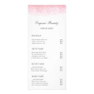 Lite Pink Glitter Schoonheidssalon Reclamekaart