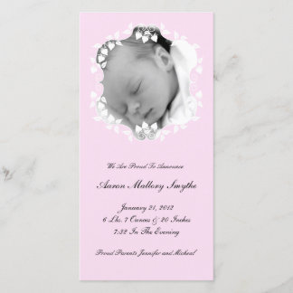 Lite Rose Girl New Baby Carte photo