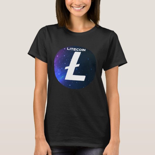 Litecoin Cryptocurrency Space Galaxy LTC Crypto Mo T-shirt (Voorkant)