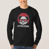 Litecoin Ltc Crypto Panda Sun Glasses Retro T-shirt (Voorkant)
