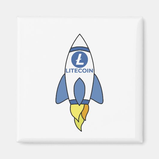 Litecoin naar de maan Rocket Magneet (Voorkant)
