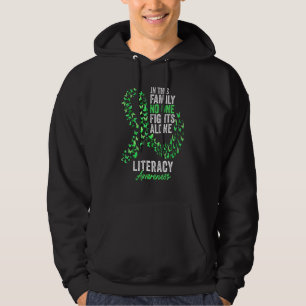 Literacy Awareness Month Butterflies Green Ribbon Hoodie