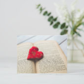 Literair hart briefkaart (Staand voorkant)