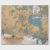 literaire kaart van Canada Cadeaupapier (Vlak)