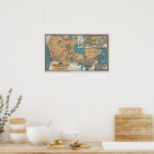  literaire kaart van Canada Poster (Keuken)