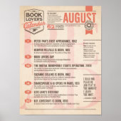 Literaire Kalender Augustus Poster (Voorkant)