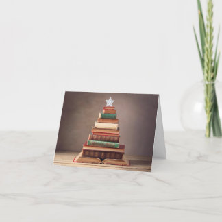 Literaire kerstboom feestdagen kaart