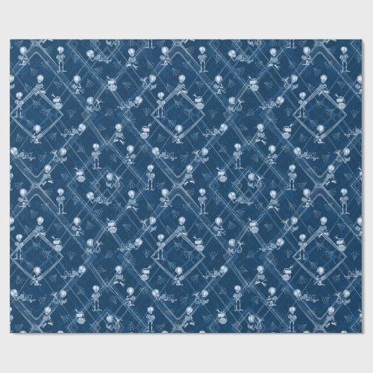 Literaire skeletons Boekleerlezers Halloween Skull Cadeaupapier (Vlak)