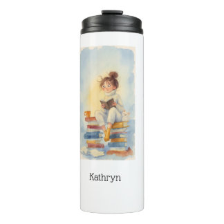 Literary Girl Book Personalized Thermal Tumbler Thermosbeker