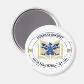 Literary Society Round Magnet Magneet (Voorkant / Achterkant)