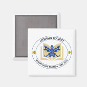 Literary Society Square Magnet Magneet (Voorkant / Achterkant)