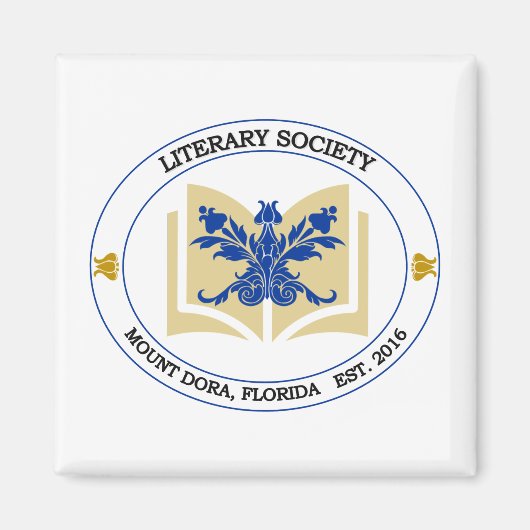 Literary Society Square Magnet Magneet (Voorkant)