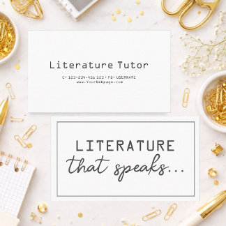 Literature that speaks, literature private lessons visitekaartje