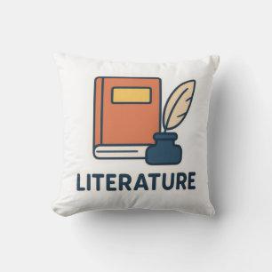 Literatuur Onderwerp Sticker – Boek & Quill Kussen