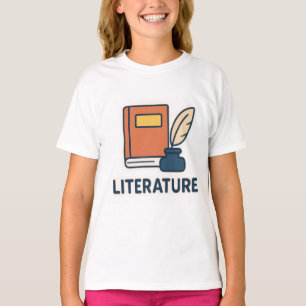 Literatuur Onderwerp Sticker – Boek & Quill T-shirt