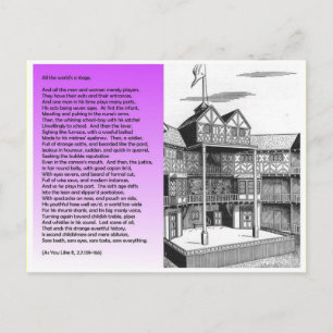 Literatuur, Shakespeare, alles is een podium Briefkaart