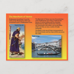 Literatuur, Shakespeare, Handelaar van Venetië Briefkaart