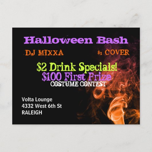 Lites & Smoke Halloween Bash Uitnodiging / Flyer (Achterkant)