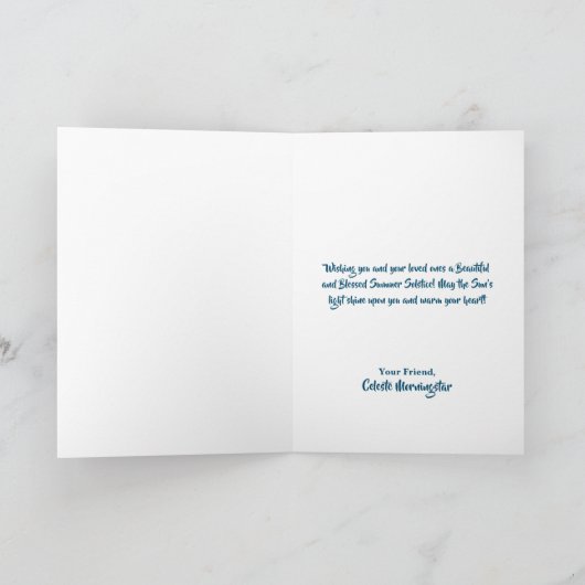 Litha Blessings Summer Solstice Carte de voeux (Intérieur)