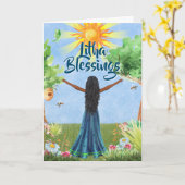 Litha Blessings Summer Solstice Carte de voeux (Fleur jaune)