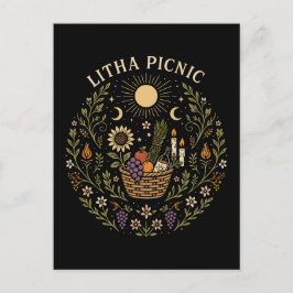 Litha Picnic Summer Solstice Celestial Art Briefkaart