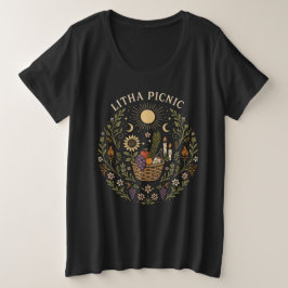 Litha Picnic Summer Solstice Celestial Art Grote Maat T-shirt