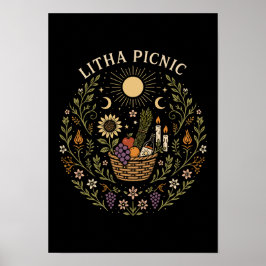 Litha Picnic Summer Solstice Celestial Art Poster