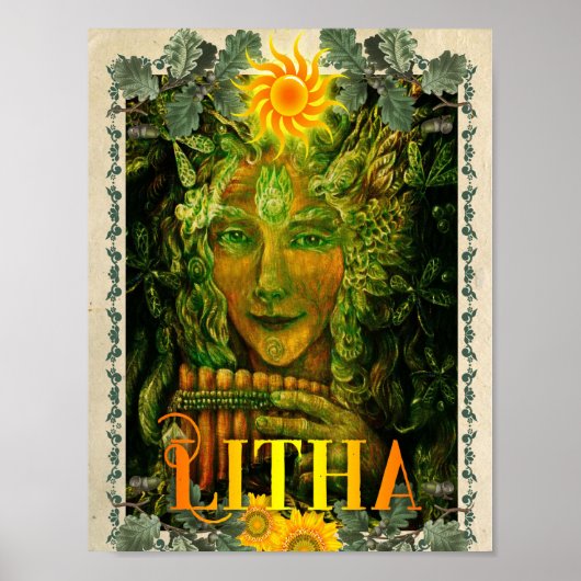 LITHA, POSTER DE SABBAT EN WICCAN SOLSTICE D'ÉTÉ (Devant)
