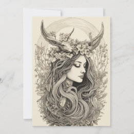Litha Radiance - Nordic Retro Pagan Holiday Kaart