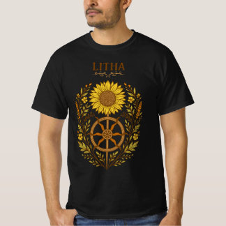 Litha Sunflower Wheel Summer Solstice Celestial T-shirt