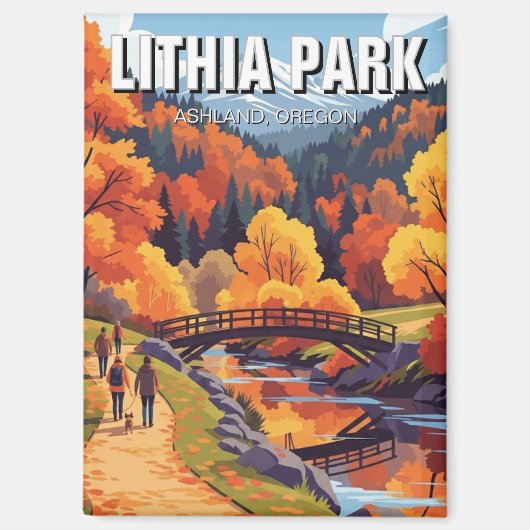 Lithia Park Ashland Oregon Travel Postcard Magneet (Voorkant)