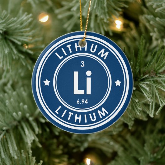 Lithium Element Blue keramisch decoratief Ornament (Boom)