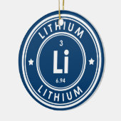 Lithium Element Blue keramisch decoratief Ornament (Links)
