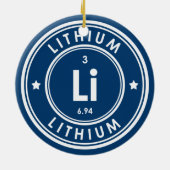 Lithium Element Blue keramisch decoratief Ornament (Achterkant)
