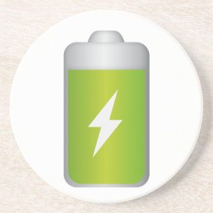 lithium-ion batterij pictogram zandsteen onderzetter