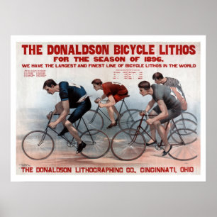  litho-fietsenrace adverteren poster