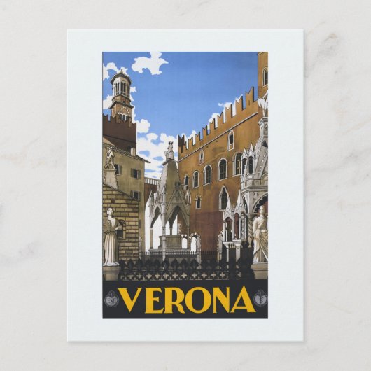 Litho Travel en Verona Italië Briefkaart (Voorkant)