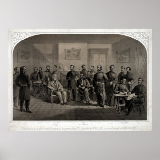 Lithograaf van de overgave van generaal Lee Poster