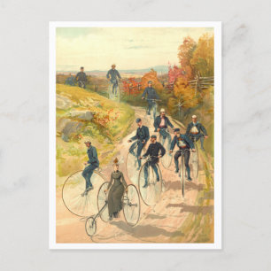  lithografie van Cycling Group Briefkaart