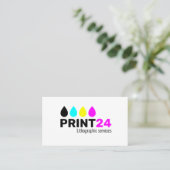 Lithografische printer visitekaartje (Staand voorkant)