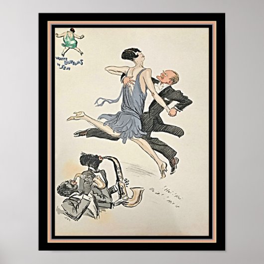 Lithographie Art déco de tango 1927 (Devant)