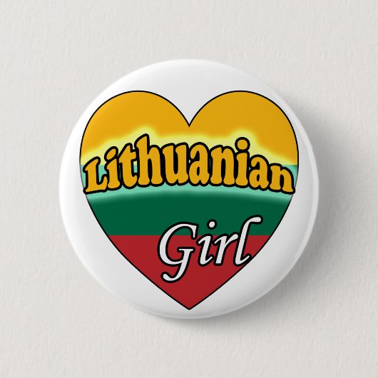 Lithuanian Girl Ronde Button 5,7 Cm (Voorkant)