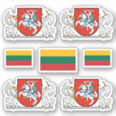 Lithunian coat of arms and flag Sticker (Voorkant)