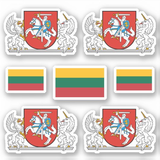 Lithunian coat of arms and flag Sticker (Devant)