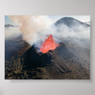 Litli Hrutur volcano eruption in Iceland Poster